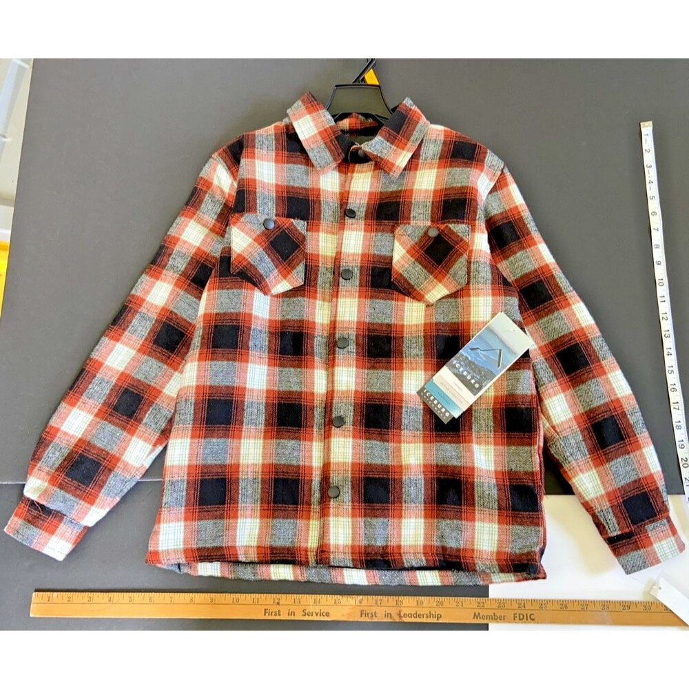 Iceburg Youth Boys Thermal Plaid Coat Jacket Large 16/18 Brand New Plaid Pockets